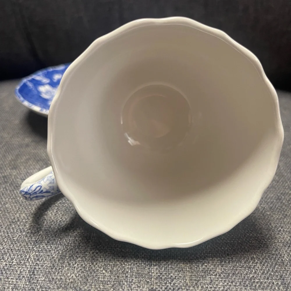 Spode Penny Lane Honeywall Shade Blue & White Floral Teacup and Saucer